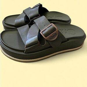 Chaco Dark Brown Platform Sandals